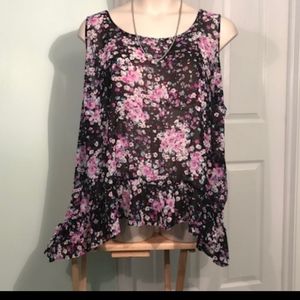 Beautiful Torrid Floral High Low Tank Top Blouse